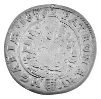 1670KB 6kr Ag "I. Lipót" (3,05g) T:VF fülnyom /
Hungary 1670KB 6 Kreuzer Ag "Leopold...