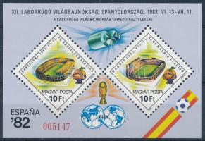 1982 Labdarúgó VB (IV.) - Spanyolország blokk, hátoldalán &quot;A MAGYAR POSTA AJÁNDÉKA&quot; felirattal (30.000)