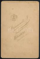cca 1890-1900 Kislány post mortem ravatali fotója, kabinetfotó Stefanovits I. budapesti műterméből, ...