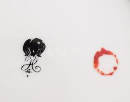 Hollóházi Szász Endre által tervezett tálka. d :16 cm, Matricás, jelzett, minimális kopással