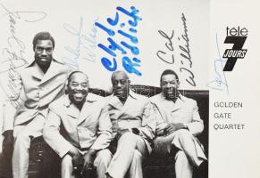 A Golden Quartett együttes tagjainak képe, aláírásaikkal, 14,5×9,5 cm