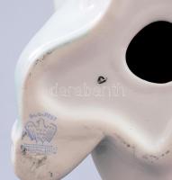 Aquincum térdelő akt szobor, kézzel festett, jelzett, hibátlan m: 23 cm