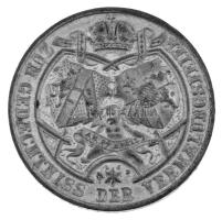 Ausztria 1854. "Ferenc József és Erzsébet házassága" kétoldalas ón emlékérem, peremén &quo...