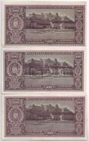 1945. 100P (3x) egyik enyhén eltolódott nyomat T:XF-F
Adamo P18