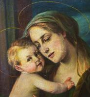 Harmann Béla (-), másolat ismeretlen festő után, XX. sz. eleje: Mária a kisdeddel. Olaj, vászon. Jel...