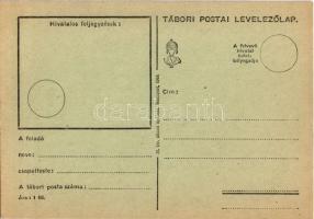 Üdvözlet a határról! Magyarország-Oroszország. Kézzel rajzolt Tábori Postai Levelezőlap / WWII Hunga...