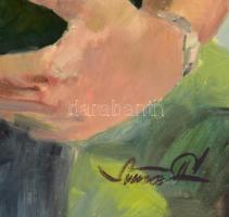 Simon Ferenc (1943-): Dinnyék. Olaj, vászon. Jelezve jobbra lent. Apró felületi sérülésekkel. Dekora...