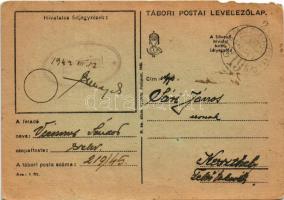 1942 Üzenet jött messze oroszföldről, Halovány zöld tábori levél. Kézzel rajzolt Tábori Postai Level...