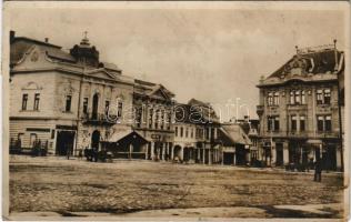 1932 Kézdivásárhely, Targu Secuiesc; Fő tér, üzletek / main square, shops (fl)