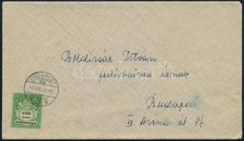 1946 (27. díjszabás) Egy bélyeges helyi levél az infláció utolsó napjaiból / Local cover with 1 stamp franking