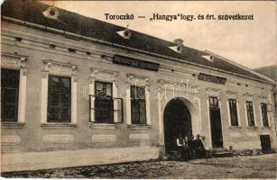 Torockó, Rimetea; Hangya vendéglő és szálloda, Hangya fogyasztási és értékesítő szövetkezet üzlete és saját kiadása / cooperative shop, restaurant and hotel (EM)