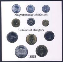 1993. 10f-200Ft 11klf db, szettben, benne 200Ft Ag "MNB" T:BU