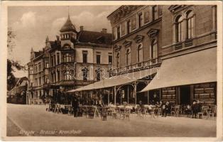 Brassó, Kronstadt, Brasov; Prefektúra a Transylvania kávéházzal / Prefectura cu cafeneaua Transylvania / Prefektur mit Kaffeehaus Transylvania / prefecture and café (EK)