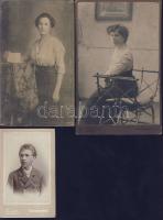 6 db vegyes méretű keményhátú fotó különböző ritka magyar fényképészek műterméből / 6 vintage photos...