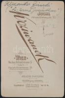 Alexander Girardi (1850-1918) színész, operaénekes, keményhátú fotó, hátoldalon feliratozva, 16,5×10...