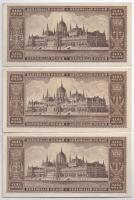 1946. 100.000.000P (3x) sorszámkövető pár + 1db egyugrásos sorszámmal "P119 084111 - P119 08411...