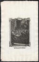 cca 1750-1800 5 db bibliai-egyházi témájú metszet (utolsó vacsora stb.), egyik Tintoretto után, rézm...