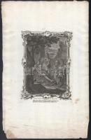 cca 1750-1800 4 db bibliai-egyházi témájú metszet, egyik Poussin után, rézmetszet, papír, jelzett a ...