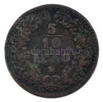 Ausztria 1860V 5/10Kr Cu T:F Austria 1860V 5/10 Kreuzer Cu C:F Krause KM#2182