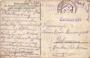 1917 Das Heimatsdorf in der Christnacht. Weihnachtskarte des Kriegsfürsorgeamtes Bozen-Gries (Südtir...