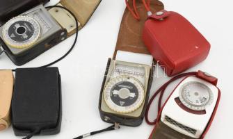 9 db klf régi fénymérő, tokkal