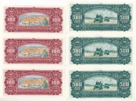 Jugoszlávia 1963. 100D (3x) sorszámkövetők "AF 005684 - 005686" + 500D (3x) sorszámkövetők...
