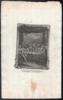 cca 1750-1800 4 db bibliai-egyházi témájú metszet, egyik Rubens után, rézmetszet, papír, jelzett a metszeten, latin és német nyelvű feliratokkal, lap széle részben kissé sérült és foltos, 20x14,5 cm.