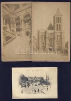 cca 1880-1895 Páris, St. Denis 3 db fotó / Paris, St. Denis 3 vintage photos 11x16 cm