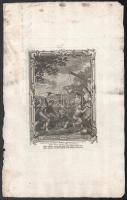 cca 1750-1800 4 db bibliai-egyházi témájú metszet, egyik Veronose után, rézmetszet, papír, jelzett a...