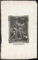 cca 1750-1800 6 db bibliai-egyházi témájú metszet, egyik van Dyck után, rézmetszet, papír, jelzett a...