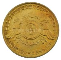 ~1930-1945. 10P Cu "BSZKRT (Budapest Székesfőváros Közlekedési Részvénytársaság) Pályaudvar" közlekedési bárca (31mm) T:UNC,AU kis patina /  Hungary ~1930-1945. 10 Pengő Cu "BSZKRT Pályaudvar (Budapest Székesfőváros Transport Corporation, Railway station)" traffic jeton (31mm) C:UNC,AU small patina