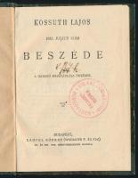 Kossuth Lajos 1848. julius 11-iki beszéde a haderő megajánlása ügyében. (Magyar Könyvtár 36.) Bp., 1898, Lampel R. (Wodianer F. és Fiai), 36 p. Átkötött félvászon-kötésben, nagyrészt jó állapotban, régi intézményi bélyegzőkkel.