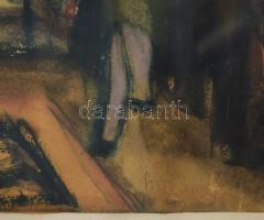 Szilvássy Margit (1898-1977): Enteriőr ülő hölggyel. Akvarell, papír, jelezve jobbra lent. 29,5x37,5...