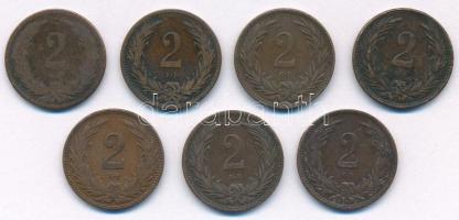 1895-1909. 2f bronz (7db/5xklf) T:XF-F  Adamo K2