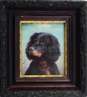 Carl Reichert (1836-1918): Kutyaportré. Olaj, fatábla, jelezve balra lent, szélein keretezésből adód...