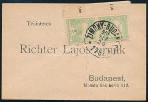 1901 Kis alakú levél ZIMONY-BUDAPEST vasúti bélyegzéssel / Cover with railway postmark