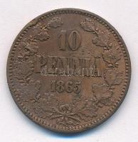 Finnország 1865. 10p Cu "II. Sándor" T:VF ph, ü. Finland 1865. 10 Pennia Cu "Alexande...