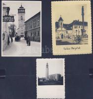 cca 1920-1940 Budapest Pasaréti tér, buszvégállomás, Rókus korház, Rozsnyó 3 db fotó 6x9, 9x12, 9x12 cm