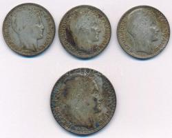 Franciaország 1930. 10Fr Ag (2x) + 1934. 10Fr Ag + 1933. 20Fr Ag T:VF,F patina
France 1930. 10 Fran...