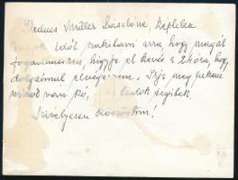 1967 Honthy Hanna (1893-1978) színésznő autográf aláírása őt ábrázoló fotón, hátoldalán hosszabb ded...