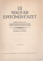 Új magyar építőművészet. Sajtó alá rendezte: Györgyi Dénes. Budapest, 1938. Kiadja Budai István (Athenaeum Irodalmi és Nyomdai Rt.) [16] + 160 p. Az ,,Új magyar építőművészet" címet viselő kötet a Bauhaus elveit magáévá tevő magyar építészet gazdagon illusztrált, képes albuma, a modernista építészet, belsőépítészet és urbanisztika megvalósult és tervben maradó produktumaival. Magánvillák és bérházak, középületek, uszodák és strandok, szállodák és mozik, pályaudvarok és városközpontok, templomok homlokzati felvételeivel, alaprajzaival szembesülhet az olvasó; köztük olyan nevezetes, megvalósult és máig fennmaradt épületekkel, mint amilyen a margitszigeti Hajós Alfréd-uszoda, annak elérhető közelségében létesült Palatinus Strand, a Lloyd-mozi az Újlipótvárosban, az Astoria északkeleti sarkán található irodaházak, a ferihegyi repülőtér terminálja, a pécsi Kikelet hotel. A magyar modernista építészet épületei legnagyobb számban a budai Rózsadombon és a Margit körút környékén, Újlipótvárosban és Lipótvárosban, Zuglóban és Szentimrevárosban létesültek, de vidéken is bőségesen épültek Bauhaus-elvű lakóházak és középületek, nyaralók és hotelek. A korszak a modern urbanisztika jeles pillanata is egyben, a pesti Belváros rendezésére grandiózus tervek születtek, melyek art deco jellegűvé varázsolták volna a Madách tér és a Nyugati tér környékét; a grandiózus tervek végül nem valósultak meg. A számozott oldalakon feliratozott képanyag. A sorozatcímoldalon és az utolsó nyomtatott oldal után régi tulajdonosi bélyegzés. Példányunk fűzése meglazult, az első és utolsó leveleken foltosság, négy levele hiányzik. (Magyar művészeti könyvek, II. kötet.) Poss.: Batizi László okleveles építészmérnök. Fűzve, hiányos gerincű, kiadói emblémával illusztrált, foltos, sérült kiadói borítóban.