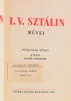 I. V. Sztálijn művei 1-13. Bp., 1949-1951, Szikra. Kiadói egészvászon-kötés, kissé kopott borítóval....