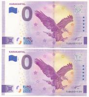 Törökország 2022. 0E (2x) egyugrásos sorszám &quot;Karakartal&quot; szuvenír bankjegy T:UNC Turkey 2022. 0 Euro (2x) consecutive serials with leap &quot;Karakartal&quot; souvenir banknote C:UNC