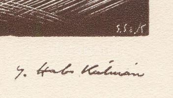 Gáborjáni Szabó Kálmán (1897-1955): Brassó - Városháza és Nagyenyed, 2 db fametszet, papír, jelzett ...
