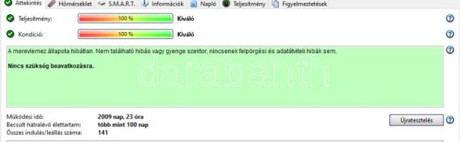 Használt Western Digital Blue 1TB WD10EZEX 64MB Cache merev lemez.
HDSentinel 100%/100%