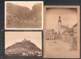 cca 1895 Csehországi részletek, 6 db keményhátú fotó, sérülésekkel, 8,5×13,5 és 10,5×16,5 cm