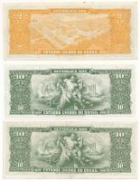 Brazília DN 1966. 10C (fekete 1 CENTAVO körbélyegzővel) + DN 1958. 10C + DN 1958. 2C T:UNC-XF
Brasi...