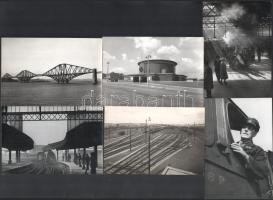 cca 1900 Vegyes angliai vasúti fotó tétel, hátoldalon feliratozott sajtófotók, 12 db, 10×15 cm