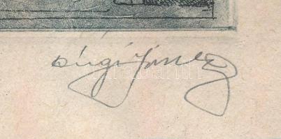 Olvashatatlan jelzéssel: Gróf palota (Szeged). Rézkarc, papír, számozott (5/3), paszpartuban, 10,5x1...