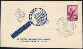 1952 MABÉOSZ bélyeg FDC-n (8.500)